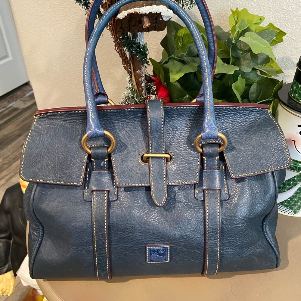 Dooney & Bourke blue leather satchel.